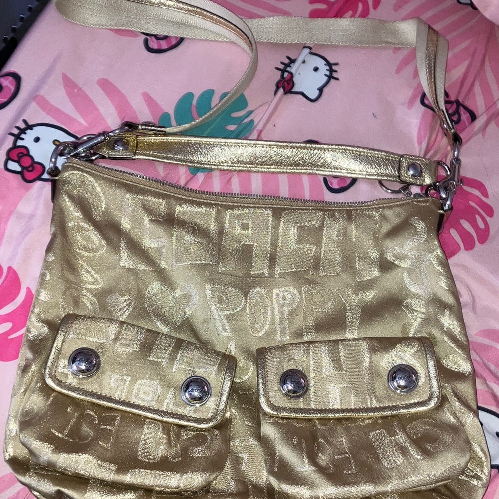 Coach Poppy Y2K  Gold Crossbody/ shoulder Bag